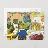 Weihnachtsfest im Tierland Feiertagspostkarte (Vorne/Hinten)