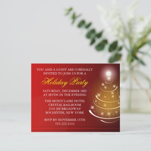 Weihnachtsfest im Unternehmen Einladung (Stehend Vorderseite)