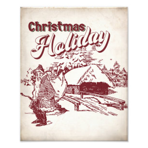 Weihnachtsfest im Vintage-Stil Fotodruck