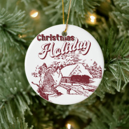 Weihnachtsfest im Vintage-Stil Keramik Ornament