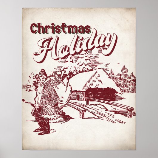 Weihnachtsfest im Vintage-Stil Poster (Vorne)