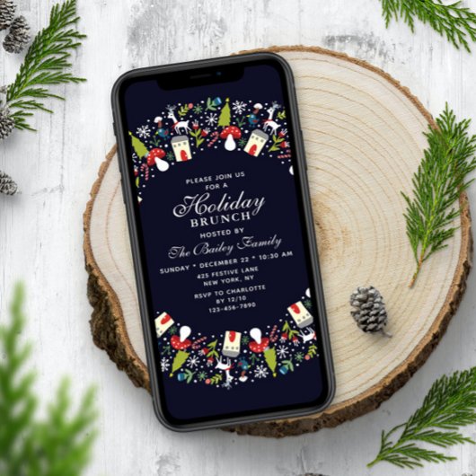 Weihnachtsfest im Wald Weihnachtsfest Brunch Einladung