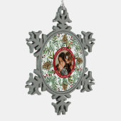 Weihnachtsfest im Wasser Foto Schneeflocken Zinn-Ornament (Links)