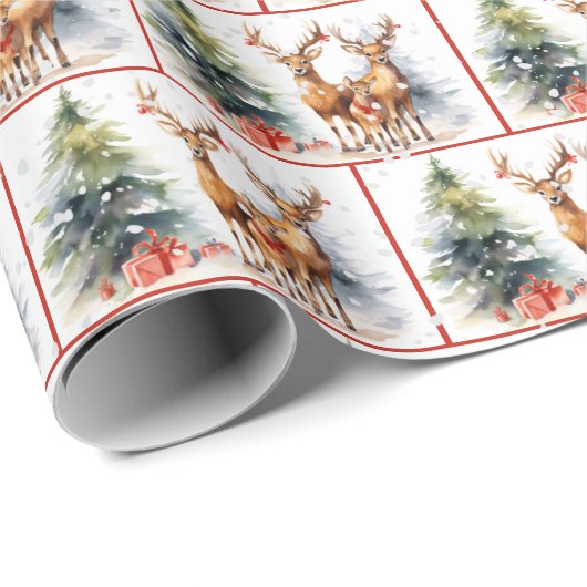 Weihnachtsfest im Wasser in der Familie der Schnee Geschenkpapier (Rolleneckpunkt)