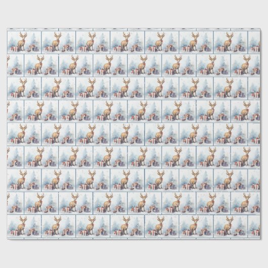 Weihnachtsfest im Wasser in Schneeflocken Geschenkpapier (Flach)