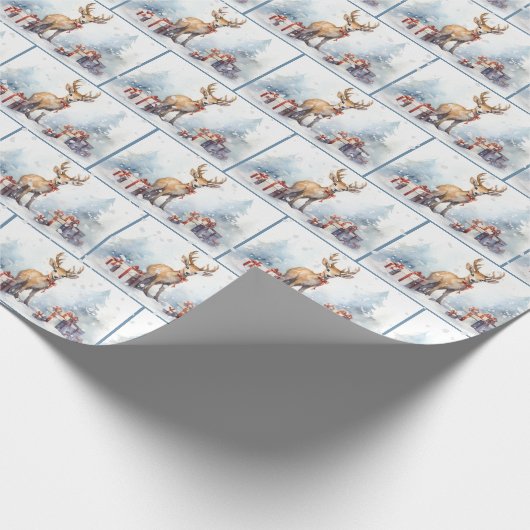 Weihnachtsfest im Wasser in Schneeflocken Geschenkpapier (Ecke)