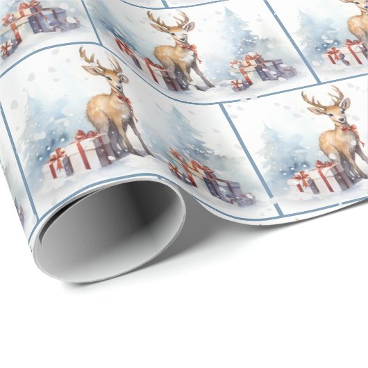 Weihnachtsfest im Wasser in Schneeflocken Geschenkpapier (Rolleneckpunkt)