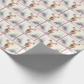 Weihnachtsfest im Wasser in Schneeflocken Geschenkpapier (Ecke)