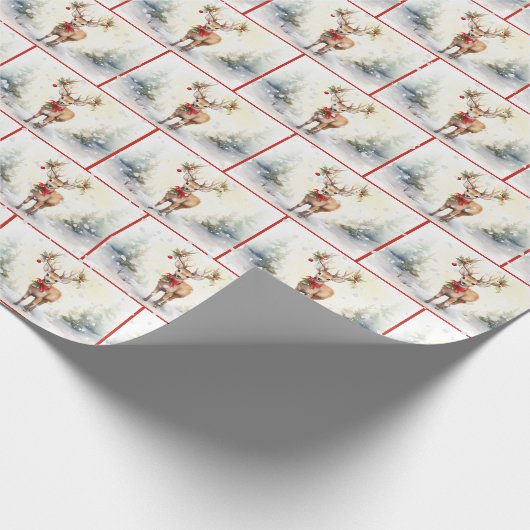 Weihnachtsfest im Wasser in Schneeflocken Geschenkpapier (Ecke)