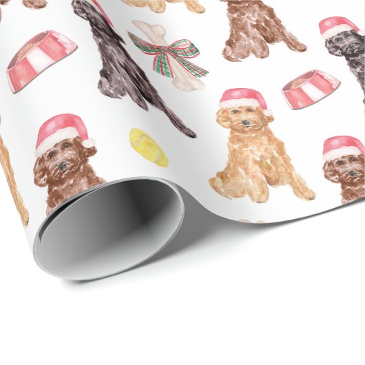 Weihnachtsfest im Wasserfarben Geschenkpapier (Rolleneckpunkt)