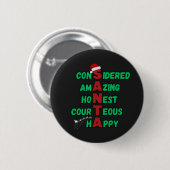 Weihnachtsfest im Weihnachtsmann Mer Button (Vorne & Hinten)