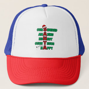 Weihnachtsfest im Weihnachtsmann Mer Truckerkappe