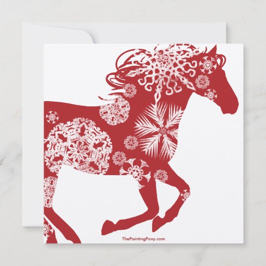 Weihnachtsfest im Weißen und Roten Party Einladung (Rückseite)