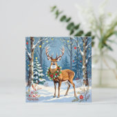 Weihnachtsfest im Winterwald Karte (Stehend Vorderseite)
