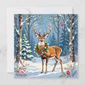 Weihnachtsfest im Winterwald Karte (Vorderseite)