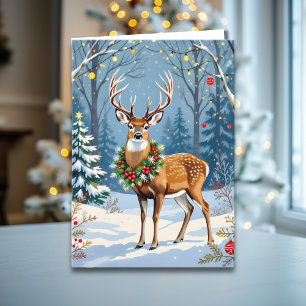 Weihnachtsfest im Winterwald Karte