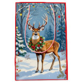 Weihnachtsfest im Winterwald Mittlere Geschenktüte (Vorderseite)