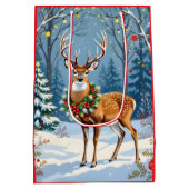 Weihnachtsfest im Winterwald Mittlere Geschenktüte (Rückseite)