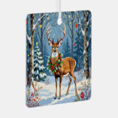 Weihnachtsfest im Winterwald Ornament Aus Metall (Vorderseite Rechts)