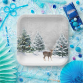 Weihnachtsfest im Winterwald Pappteller (Party)