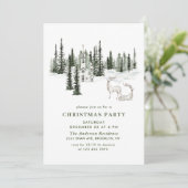 Weihnachtsfest im Winterwald Weihnachten Einladung (Stehend Vorderseite)
