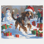 Weihnachtsfest in Afghanistan - Schneeszene Fleecedecke (Vorderseite (Horizontal))