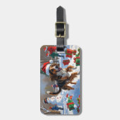 Weihnachtsfest in Afghanistan - Schneeszene Gepäckanhänger (Vorderseite vertikal)