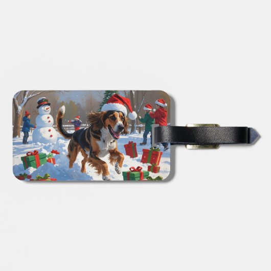 Weihnachtsfest in Afghanistan - Schneeszene Gepäckanhänger (Rückseite horizontal)