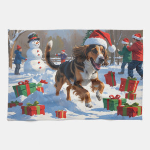 Weihnachtsfest in Afghanistan - Schneeszene Geschirrtuch