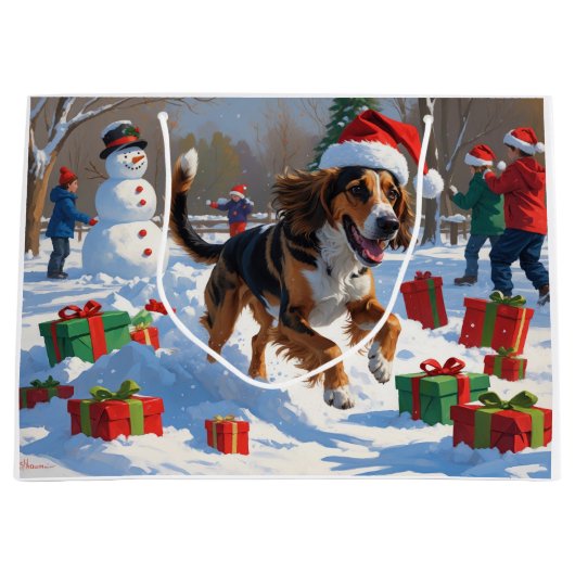 Weihnachtsfest in Afghanistan - Schneeszene Große Geschenktüte (Vorderseite)