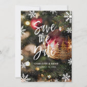 Weihnachtsfest in Aquarellfarben Die Datumskarten Save The Date (Vorderseite)