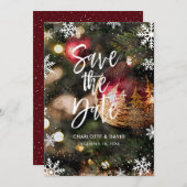 Weihnachtsfest in Aquarellfarben Die Datumskarten  Save The Date (Vorne/Hinten)