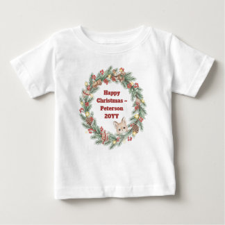 Weihnachtsfest in der Familie - Weihnachtskranz Baby T-shirt