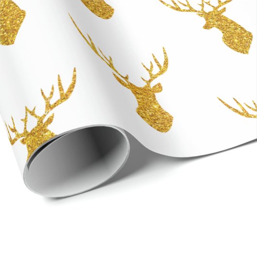 Weihnachtsfest in Gold Glitzer Geschenkpapier (Rolleneckpunkt)