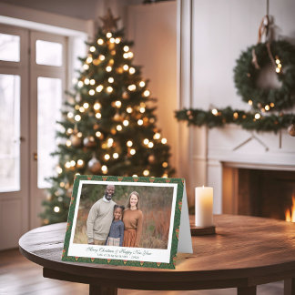 Weihnachtsfest in Grün und Rot - Foto Feiertagskarte