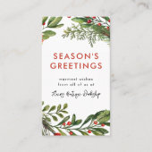 Weihnachtsfest in Kleinunternehmen Visitenkarte (Vorderseite)