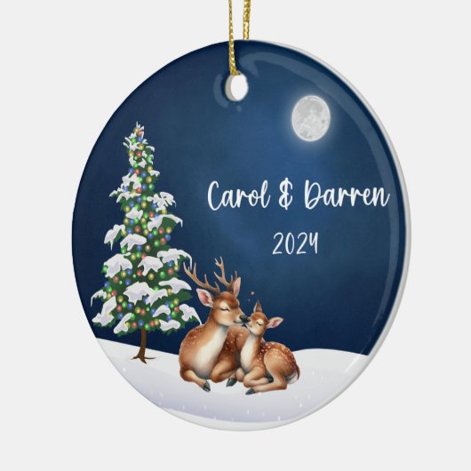 Weihnachtsfest in Liebe Keramik Ornament (Links)