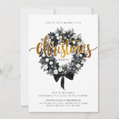 Weihnachtsfest in Schwarz und Weiß - Party Einladu Einladung (Vorderseite)