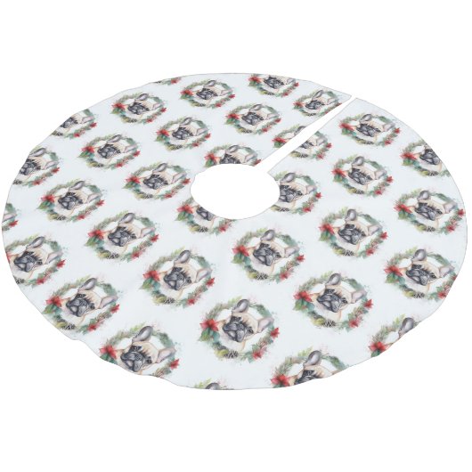 Weihnachtsfest-Jungfrau Polyester Weihnachtsbaumdecke (Schrägansicht)