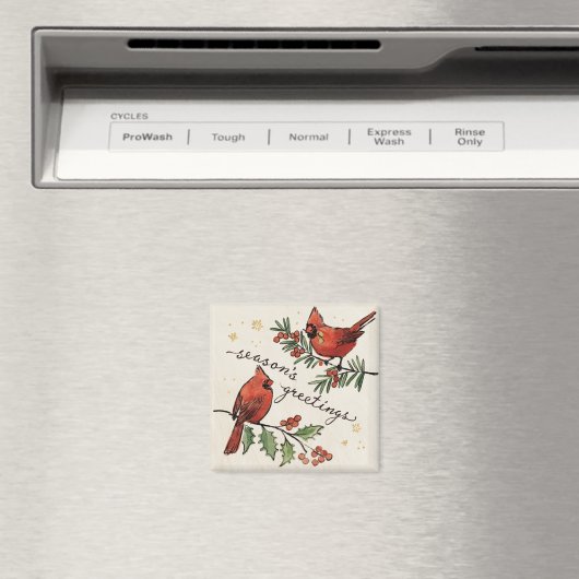 Weihnachtsfest Kardinal Lovebirds Magnet (In Situ (Geschirrspüler))