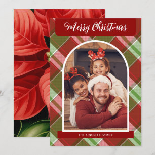 Weihnachtsfest Karo personalisiertes Foto Feiertagskarte