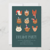 Weihnachtsfest Katzen Weihnachten Party Einladung (Vorderseite)