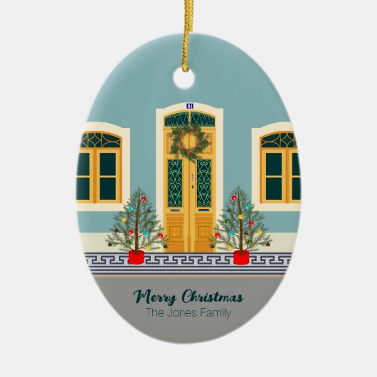 Weihnachtsfest Keramik Ornament (Vorne)