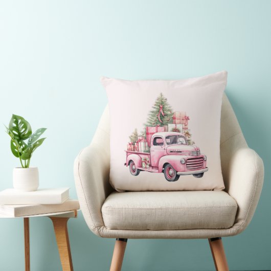 Weihnachtsfest Kissen Retro Pink Truck (Stuhl )