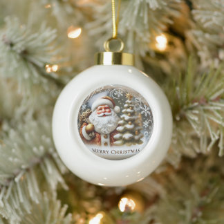 Weihnachtsfest" - Klassisches Weihnachtsfest Keramik Kugel-Ornament