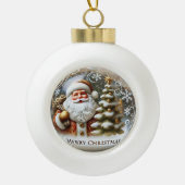 Weihnachtsfest" - Klassisches Weihnachtsfest Keramik Kugel-Ornament (Vorderseite)