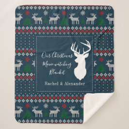 Weihnachtsfest-Knittermuster Personalisiert Sherpadecke