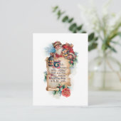 Weihnachtsfest/Lattern und Scroll und Grüße Postkarte (Stehend Vorderseite)