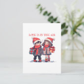 Weihnachtsfest - Liebe ist in der Luft Postkarte (Stehend Vorderseite)