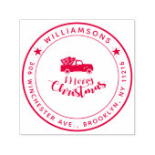 Weihnachtsfest Lieferwagen LKW Rücksendeadresse Permastempel (Design)